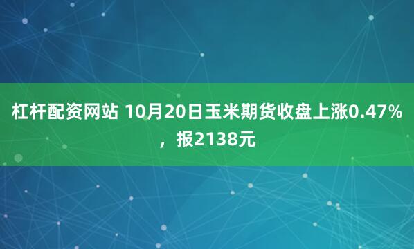 杠杆配资网站 10月20日玉米期货收盘上涨0.47%，报2138元